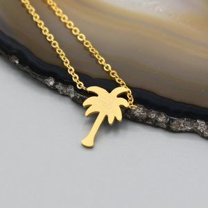 Enamel Gold Plated Charm Coconut tree Pendant Jewelry Making Small Pendants/1026 Enamel Gold Plated Charm Coconut tree Pendant Jewelry Making Small Pendants/1026